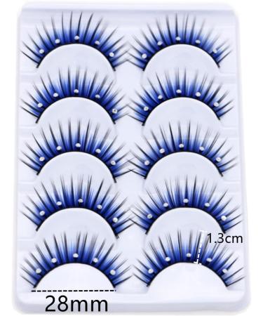 5 Pairs Fluffy Fake Eyelashes Faux Mink Fake Eyelashes Blue Shiny Rhinestone False Eyelashes 3D Thick Long Fake Eyelashes for Women Girls Party Stage Dance Makeup Masquerade - Buy Online on GoSupps.com