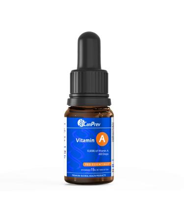 CanPrev - Vitamin A 15ml Drops - Help to Maintain Immune Function Eyesight Night Vision Skin Bones and Teeth