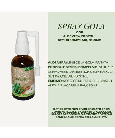Lab7 Immunal Throat Spray Propolis in Aloe Vera 100 Sardinia 30ml - Buy Online on GoSupps.com