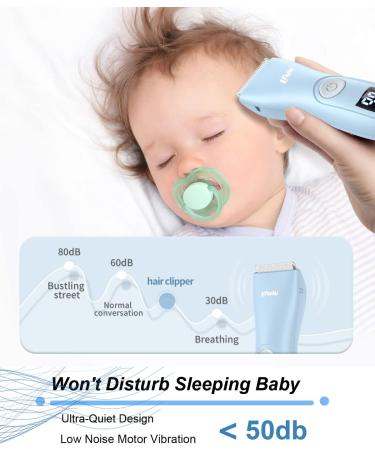 OPENBEAUTY Baby Hair Clippers Low Noise Hair Trimmer for Kids Waterproof USB Rechargeable Cordless Haircut Kit with LCD Display Blue - Buy Online on GoSupps.com