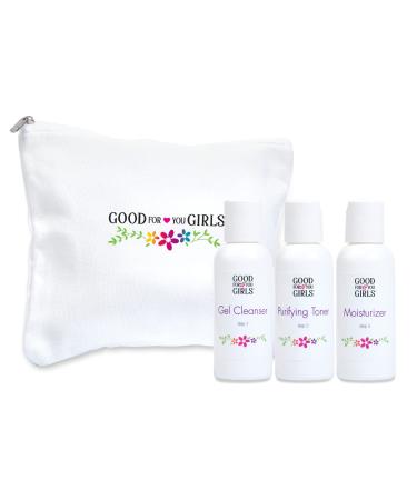 Good For You Girls Three-Step Skincare Kit for Teens  Preteens and Kids who are just starting a skincare regimen  with natural and organic ingredients  All Skin Types  Sulfate Free  Paraben Free  Vegan