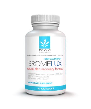 BROMELUX Anti-Bruising Supplement I Bromelain & Quercetin Complex: Swelling & Bruise Relief, Natural Anti-Inflammatory Treatment I for Daily Care & Recovery After Surgery & Skin Trauma I 60 Capsules