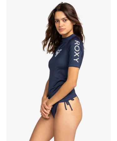 Roxy Whole Hearted UPF 50 Short Sleeve Rashguard for Women - Mood Indigo - International Shipping Available - Buy Online on GoSupps.com