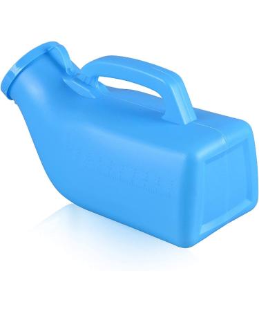 Male Portable Urinal Reusable Pee Bottles Home Thick Firm Bottle with Lid for Men 1L (Blue) Happy - Buy Online on GoSupps.com