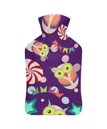 Star Owl Hot Water Bottle With Cover Plush Bed Bottle Hand Warmer For Adults And Children 26.5X15.3cm