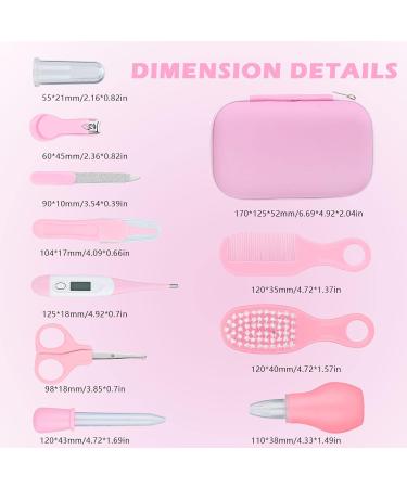 Baby Grooming Kit 10 Pcs Newborn Healthcare Accessories Portable Baby Essentials Set with Hair Brush Comb Nail Clipper Thermometer for Nursery Infant Girls Boys - Buy Online on GoSupps.com