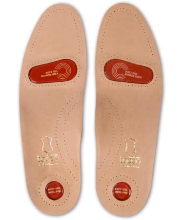 Orthotic Shoe Insoles Inserts - Tacco Gel-Deluxe | Arch Support Footbed with Bunion & Heel Gel Pads | Eco-Friendly Leather | Made in Germany (Size 45 EUR/US M12) - Buy Online on GoSupps.com