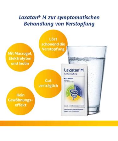Laxatan M - Gentle Constipation Relief with Macrogol Electrolytes & Inulin | 48 Bags of Drinking Granulate | Tolerated & Non-Habit Forming - Buy Online on GoSupps.com