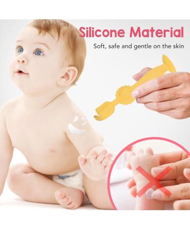 Flexible Silicone Diaper Cream Spatula - Baby Butt Paste Applicator with Suction Cup | Essential Tool for Newborns & Infants (Yellow) - Buy Online on GoSupps.com