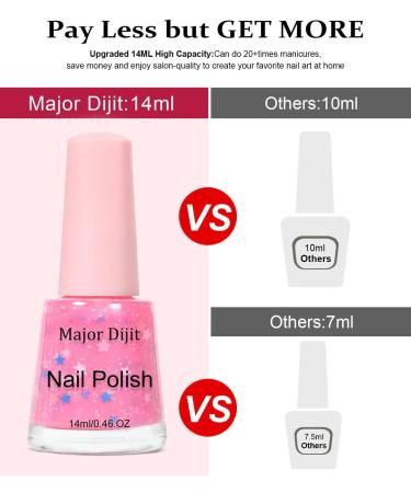 DouborQ Sparkling Shimmer Iridescent Nail Polish Long-lasting Sequins Nail Art Varnish (Pink) - Buy Online on GoSupps.com