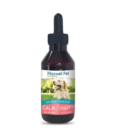 Maxwell Pet by Dr. Garber's - Calm & Happy | Safe All Natural Gemmotherapy Remedy for Canine Use | Stress & Anxiety Relief for Your Dog Provides Soothing Calming Effect | 3 fl oz Calm and Happy