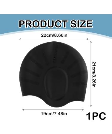 3D Waterproof Bathing Cap for Men Women & Kids | Swimming Cap for Short & Long Hair - Black - Buy Online on GoSupps.com