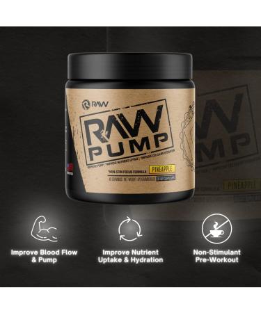Pineapple RAW Pump Stim Free Pre Workout | Nitric Oxide Booster Supplement | Powerful Pumps | 40 Servings - Buy Online on GoSupps.com