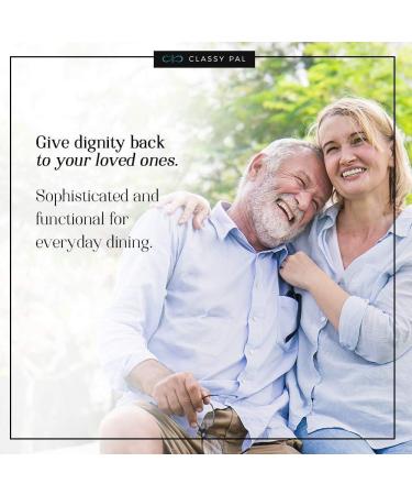 Classy Pal Women's Adult Bib - Washable Clothing Protector for Eating - Embroidered Design - Waterproof & Reusable - Pearl Necklace - Buy Online on GoSupps.com