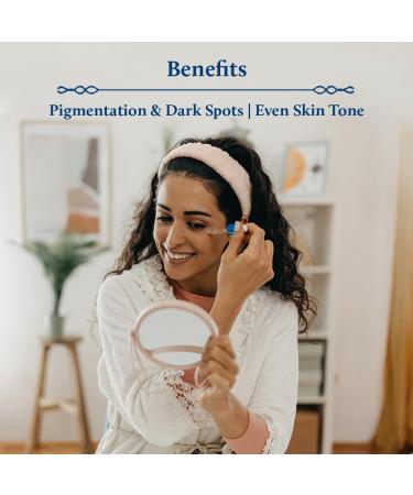 Blue Nectar Plant Based Almond Serum for Even Skin Tone - Face Serum for All Skin Types with Rice Water & Mushroom | 13 Herbs (1 Fl Oz) - International Shipping Available - Buy Online on GoSupps.com