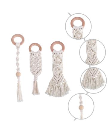 Ibasenice 3 Pack Wooden Teething Toys for Infants - Baby Pacifier Chewing Sticks - Natural Beech Wooden Bite Toys for Toddlers - Buy Online on GoSupps.com