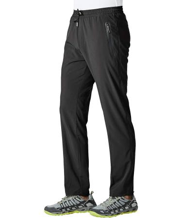 BGOWATU Men's Lightweight Sweatpants with Zipper Pockets - Black, Size Large - Buy Online on GoSupps.com