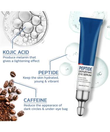 HIMEYE Peptide Depuffing Eye Serum for Men | Anti-Aging Eye Cream Reduce Dark Circles Puffiness & Wrinkles (2PCs) - Buy Online on GoSupps.com