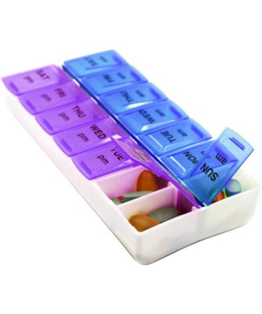 7-Day Pill Organizer Box with Snap Lids - Ideal for Larger Pills | International Shipping Available - Buy Online on GoSupps.com