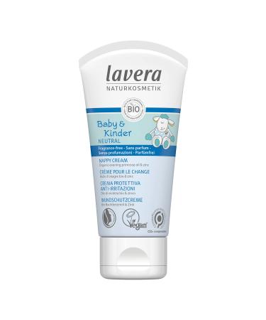 lavera Baby & Kids Neutral Nappy Cream - Calming Cream with organic evening primrose oil & Zinc - gentle cream to calm soothe and protect baby's bottom - vegan - organic (1 x 50 ml)