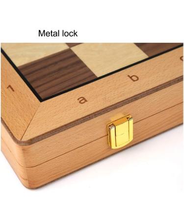 Chess Set 2 in 1 Portable Chess Set and Checkers Classic with Folding Wooden Chessboard and Storage Slots Board Game (Size : 42cm) (42cm) - Buy Online on GoSupps.com