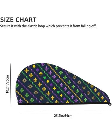 Shop Mardi Gras Beads Microfiber Hair Towel - Super Absorbent Quick Dry Coral Velvet Wrap for Long & Curly Hair - Buy Online on GoSupps.com