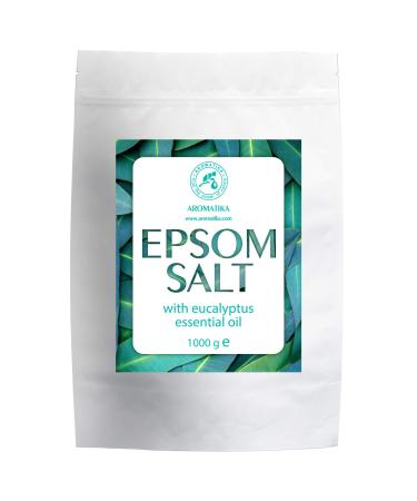 Epsom bathing salt with natural essential eucalyptus oil 1kg - magnesium sulfate - mineral salt - bitter salt - bathing additive for personal care - relaxation - aromatherapy eucalyptus 1 kg (1 Pack)
