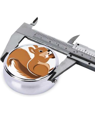Cartoon Squirrel Round Pill Box - 3 Compartment Mini Decorative Travel Organizer for Medicine & Vitamins - Buy Online on GoSupps.com
