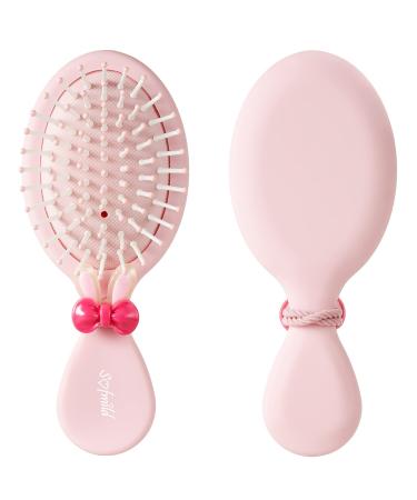 Hair Brush  Mini Travel Brush for Girls Women Boys Men Kids  Small Toddler Oval Hairbrush for Wet Dry All Hair Types  Glide Through Smoothing Tangles With Ease Knots Without Tears or Breakage(Pink)