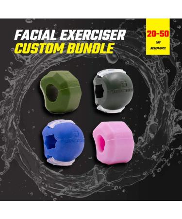 Jawzrsize Athletic Bundle Jaw Enhancer - Reduce Stress & Cravings - Facial Exercise - Pop N Go & Custom Fit - Pink, Blue, Green - Buy Online on GoSupps.com