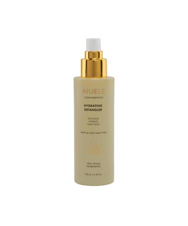 Nuele Clean Essentials Hydrating Detangler | Detangle Hydrate Light Hold | Wavy & Curly Hair Types | 100% Vegan Ingredients | 3.4 Fl Oz