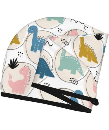 Quick-Dry Hair Towel Wrap with Button - Cute Dinosaur Turban for Effortless Drying - Buy Online on GoSupps.com