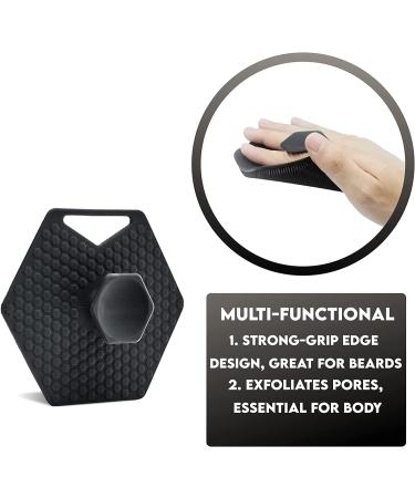 Silicone Body Scrubber & Storage Hook - Gentle Exfoliating Shower Brush for All Skin Types - Reusable Bath Brush in Black - Buy Online on GoSupps.com
