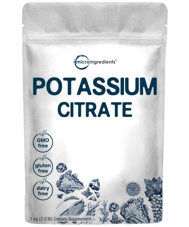 US Origin Potassium Citrate Powder 1 KG (35 Ounce) Essential Electrolyte Supplement Supports Mineral Balance Heart Health and Immune System Vegan Friendly