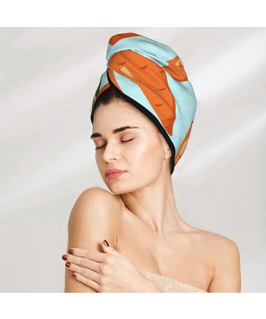 Cartoon Carrot Microfiber Hair Towel - Soft Super Absorbent Hair Wrap for Women | Quick Dry Coral Velvet for Long Curly & Thick Hair - Buy Online on GoSupps.com