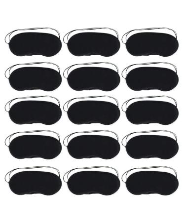 Wobe 30 pcs Black Eye Mask Cover Sleep Mask with Nose Pad and Elastic Straps Comfortable Lightweight Blindfold Eyeshade Eyepatch for Kids Women Men for Travel Sleep or Party Supplies Game