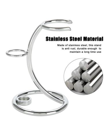 Ankroyu Manual Razor Stand - 2-in-1 Curved Shaving Brush Holder | Stainless Steel Portable Razor Stand for Home & Travel - Buy Online on GoSupps.com