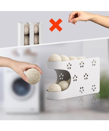 WDT Tool Magnetic Dryer Ball Holder for Laundry Room Automatic Dryer Balls Roller Chute Container & Organizer Dryer Ball Dispenser for Storage White Dryer Ball Basket (No Balls) - Buy Online on GoSupps.com