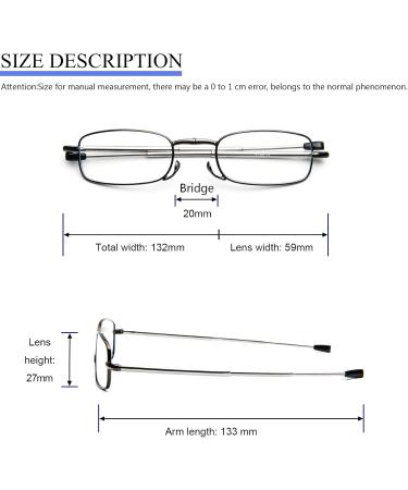 Foldable Stainless Steel Reading Glasses for Men & Women - Cokobin Anti-Blue Light Aid +2.5 with Hard Shell Case - Ideal for Reading - Buy Online on GoSupps.com