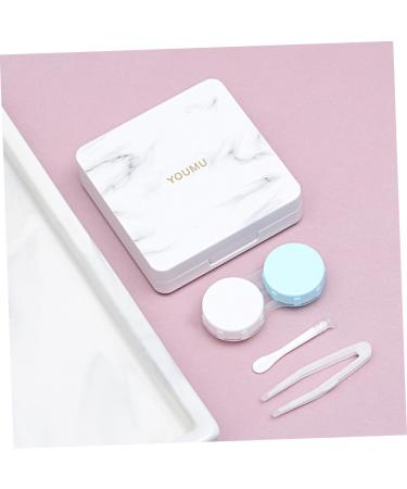 JECOMPRIS Mini Container Case for Contact Lenses White Eyes Mini Cleaning Kit with Square Stand Ideal Lensetui for Travel & Storage - Buy Online on GoSupps.com