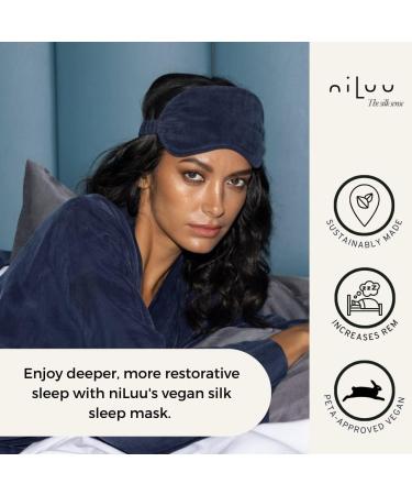 Niluu Luxury Vegan Silk Sleep Mask | Super-Smooth & Comfortable Night Eye Mask for Men and Women | Midnight Blue - Buy Online on GoSupps.com
