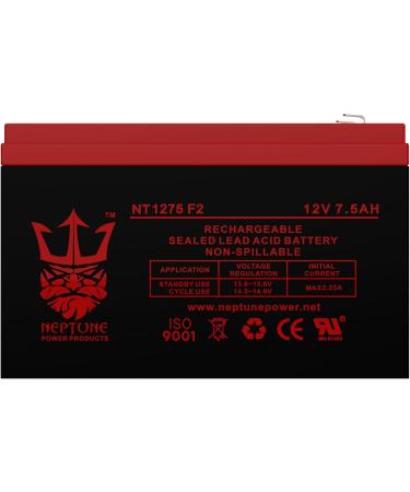 Neptune NT1275F2 SLA Battery Replacement - 12V 7.5AH 8Ah 9AH F2/F1 | Worldwide Shipping - Buy Online on GoSupps.com