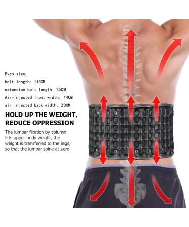 Decompression Belt for Back Pain Relief - Inflatable Lumbar Support | One Size Fits 29-49 Waist | Includes Extension Band & Pump | Black - Buy Online on GoSupps.com