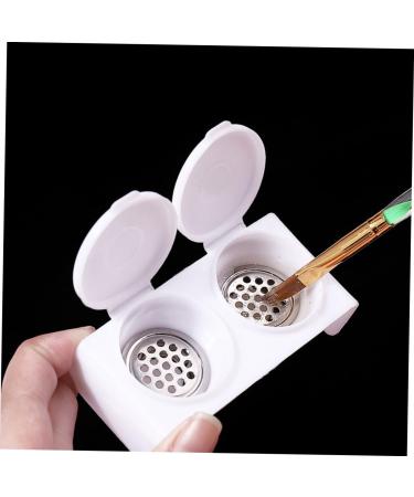FRCOLOR Nail Art Brush Cup Acrylic Liquid Holder Soaking Bowl for Acrylic Nails Monomer Bowl with Lid Nail Dappen Dish Monomer Holder Stainless Steel Manicure Pen Washing - Buy Online on GoSupps.com