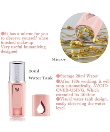 Kqcibz Portable Nano Mister Mini Steamer Atomization Eyelash Extensions with Mirror Pink - Buy Online on GoSupps.com