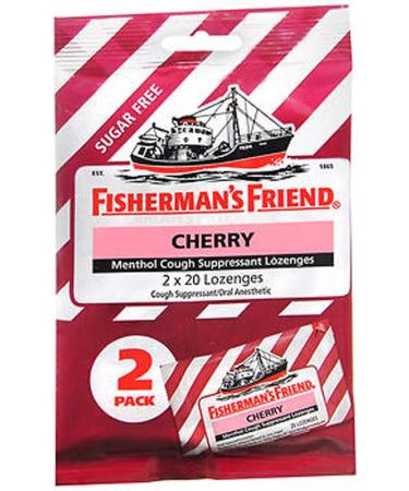Fisherman's Friend Menthol Cough Suppressant Lozenges Cherry Sugar Free 2-Pack - 40 ct Pack of 2