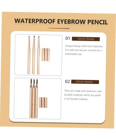 SOESFOUFU 3pcs Double Ended Eyebrow Pencil Eyebrow Pencil Waterproof Brown Eyebrow Pencils Pencil Brown Abs - Buy Online on GoSupps.com