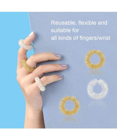 ACWOO 6-Piece Acupressure Ring Set - Finger & Wrist Massage Rings for Stress Relief & Improved Blood Flow - Buy Online on GoSupps.com