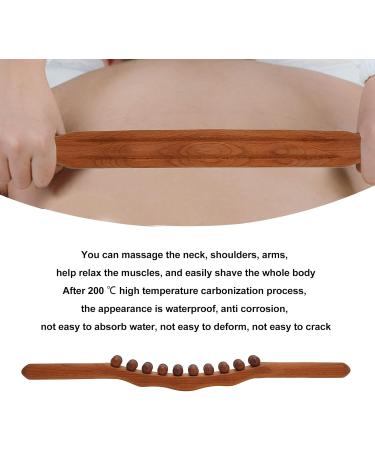 LUQEEG Wooden Massage Tab & Gua Sha Tools | Neck & Back Pain Relief | 20 Pearl Massage Roller - Buy Online on GoSupps.com