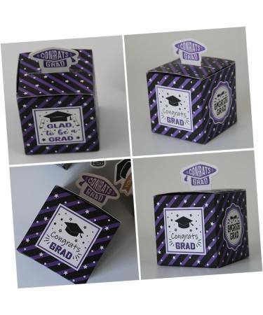 50pcs Boxes Graduation Candy Box Gift Boxes Favor Boxes Graduation Party Favors Party Candy Holder Grad Candy Boxes Candy Supply Graduation Treat Boxes Square Carton Purple Paper 1 count (Pack of 1) Purple - Buy Online on GoSupps.com